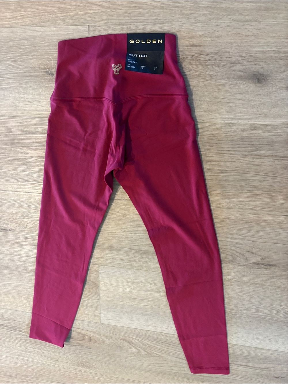 Aritzia High-Waist Leggings Golden - Burgundy / Juicy Rose MSRP $78